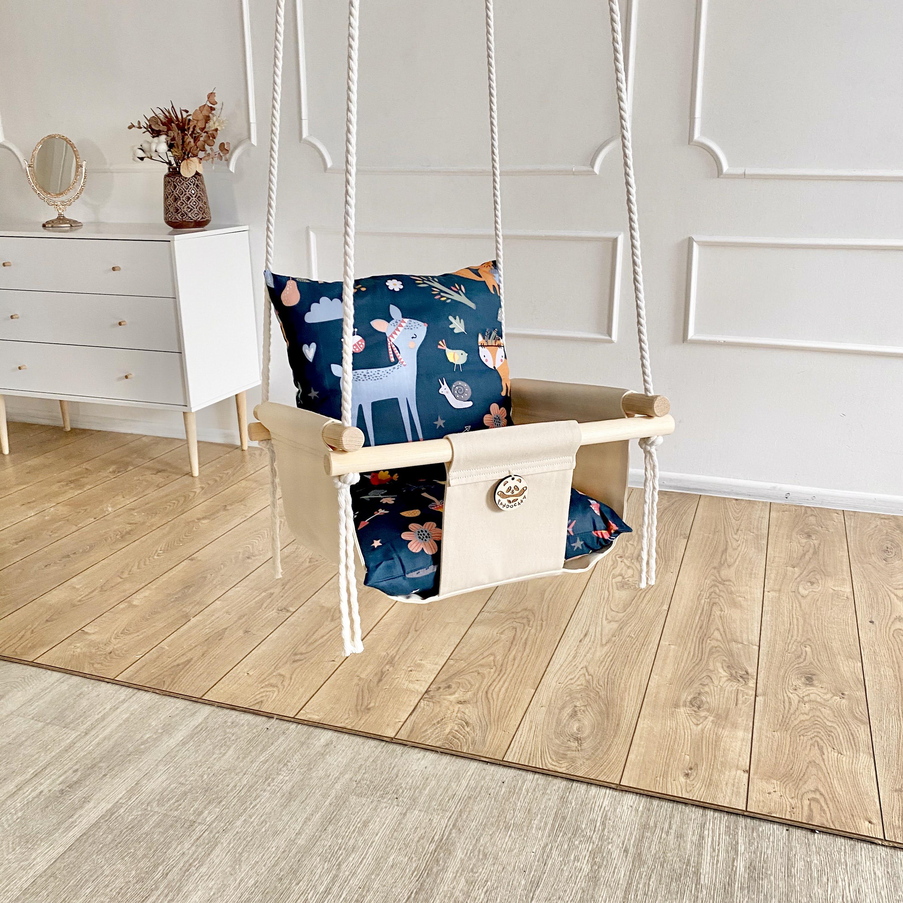 Тканинна дитяча гойдалка 40х40 см Лісові звірята (10850386-De) - фото 2 Тканинна дитяча гойдалка 40х40 см Лісові звірята (10850386-De) - фото 2