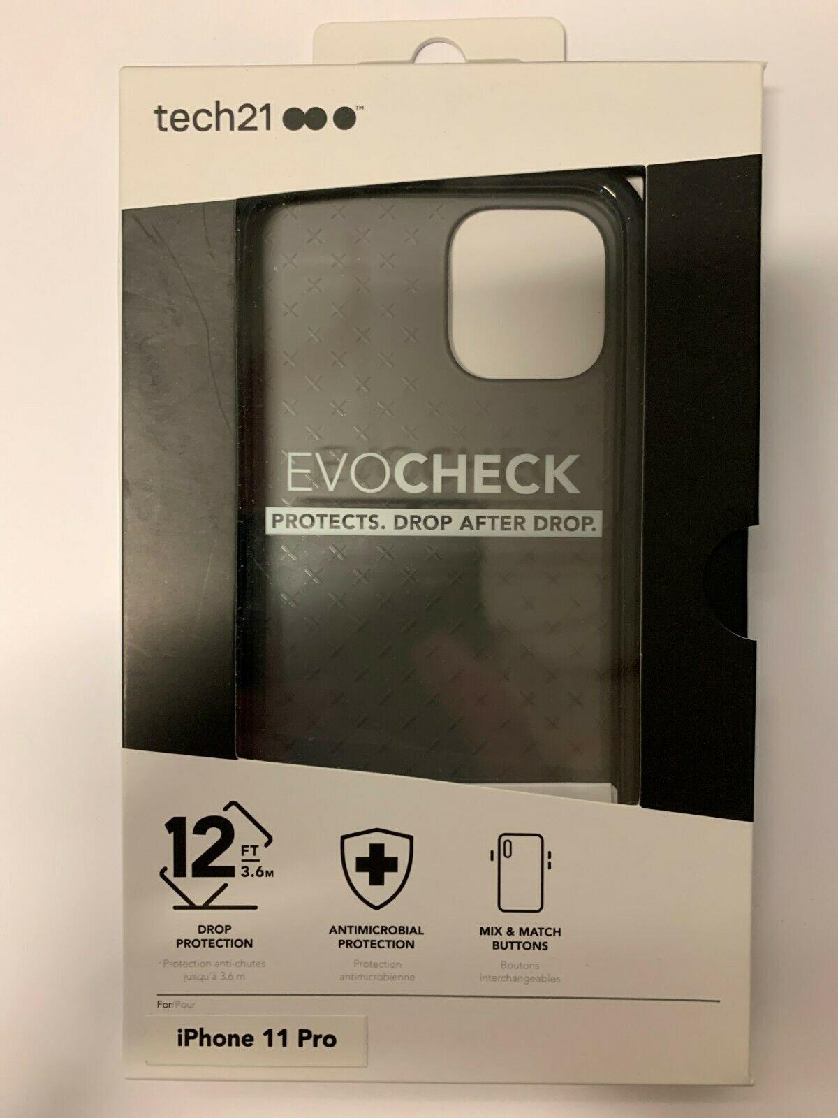 Противоударный чехол с антимикробным покрытием Tech21 Evo Check для Iphone 11 Pro Smokey Black - фото 4