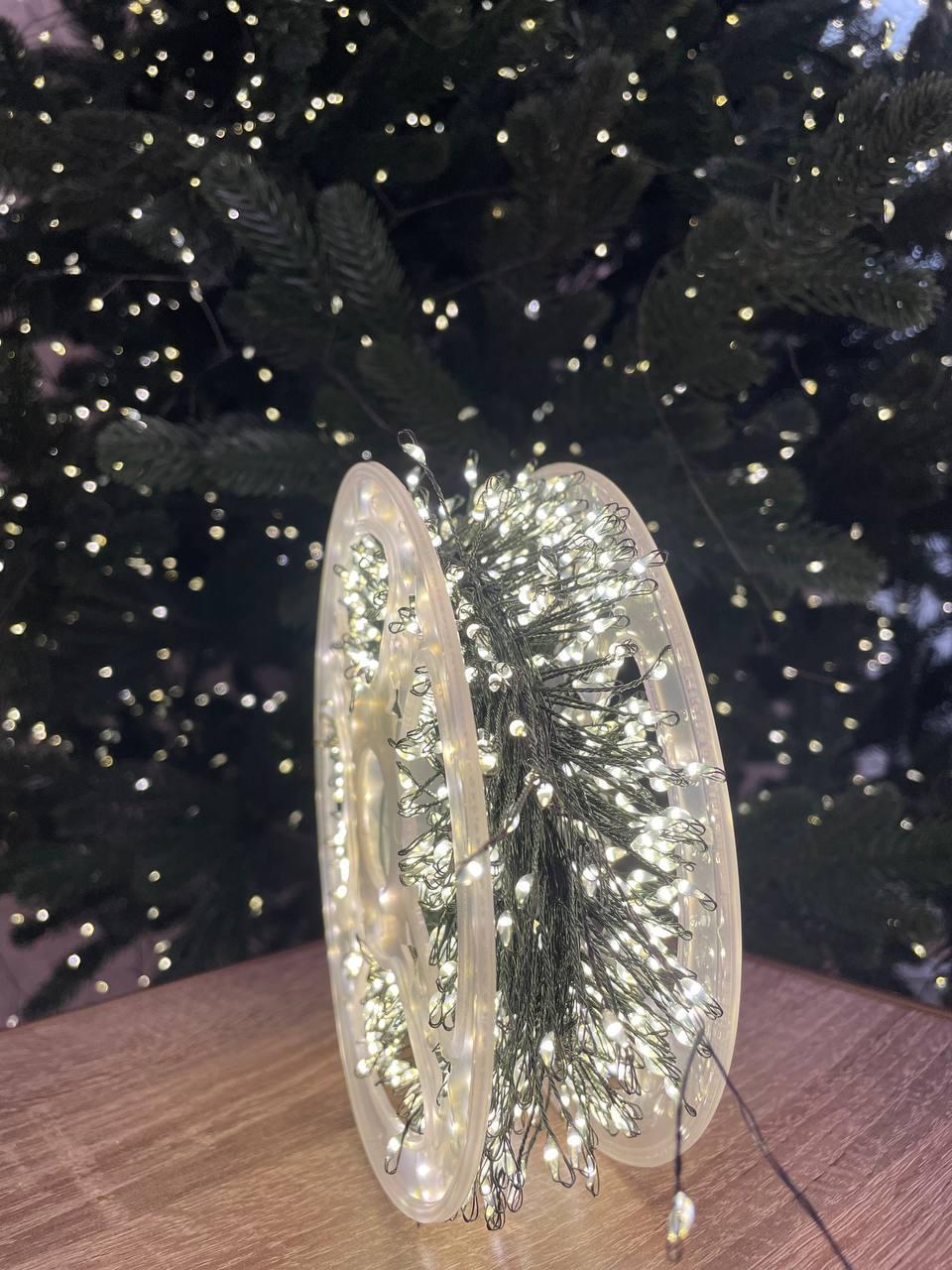 Гірлянда Мішура 50 м 1500 LED Білий теплий/Зелений дріт (347576) - фото 2 Гірлянда Мішура 50 м 1500 LED Білий теплий/Зелений дріт (347576) - фото 2