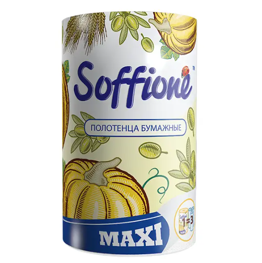 Полотенца бумажные SOFFIONE Maxi 150 отрывов рулон
(AN002333)