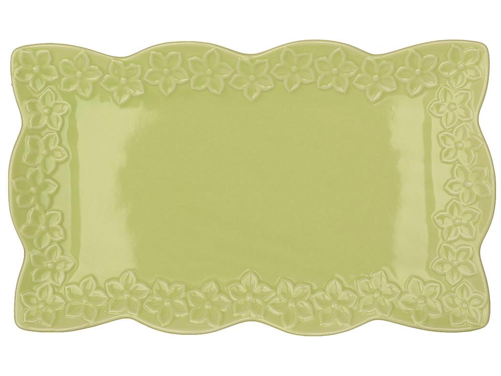 Блюдо фарфоровое прямоугольное Цветок 25,5х15,5х1,8 см Салатовый (BDI-888-141) Блюдо фарфоровое прямоугольное Цветок 25,5х15,5х1,8 см Салатовый (BDI-888-141)