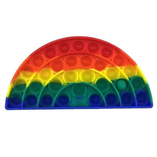 Игрушка антистресс Pop It полукруг Радужный