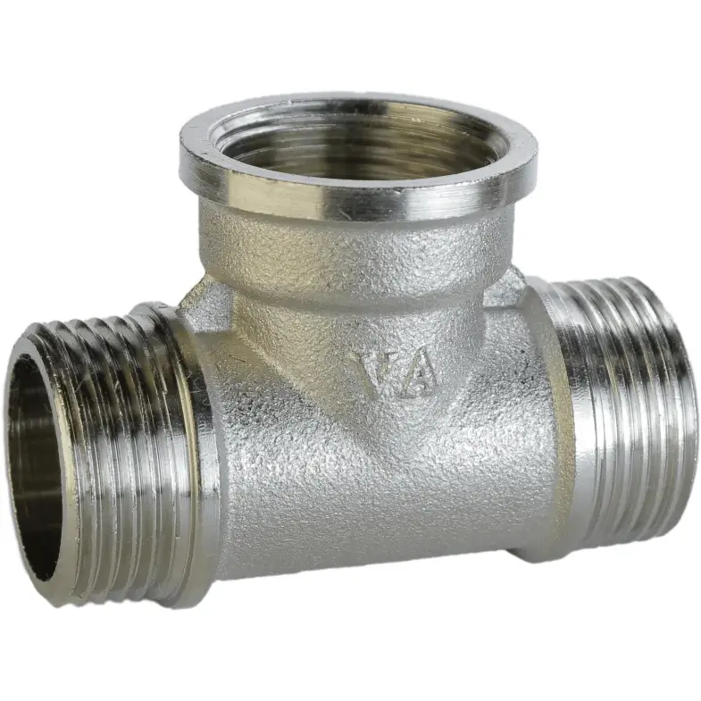 Тройник никелированный 3/4″ ЗР х 3/4″ ВР х 3/4″ ЗР штампованный А0253Анк VA Тройник никелированный 3/4″ ЗР х 3/4″ ВР х 3/4″ ЗР штампованный А0253Анк VA