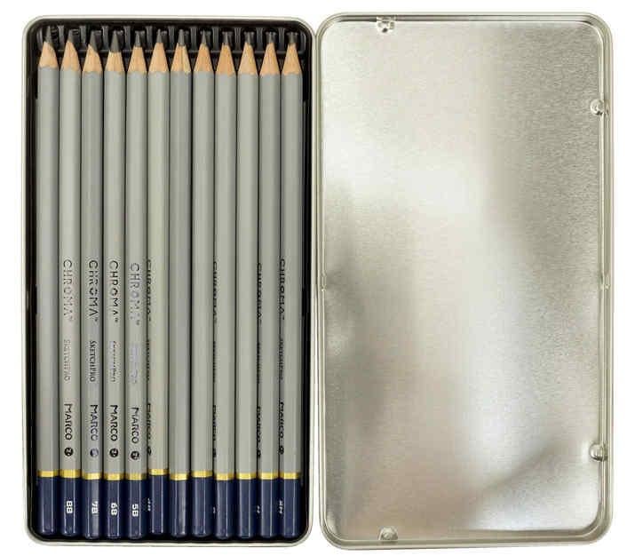 Набор графитных карандашей Marco Chroma 2H-9B 12 шт. - фото 5 Набор графитных карандашей Marco Chroma 2H-9B 12 шт. - фото 5
