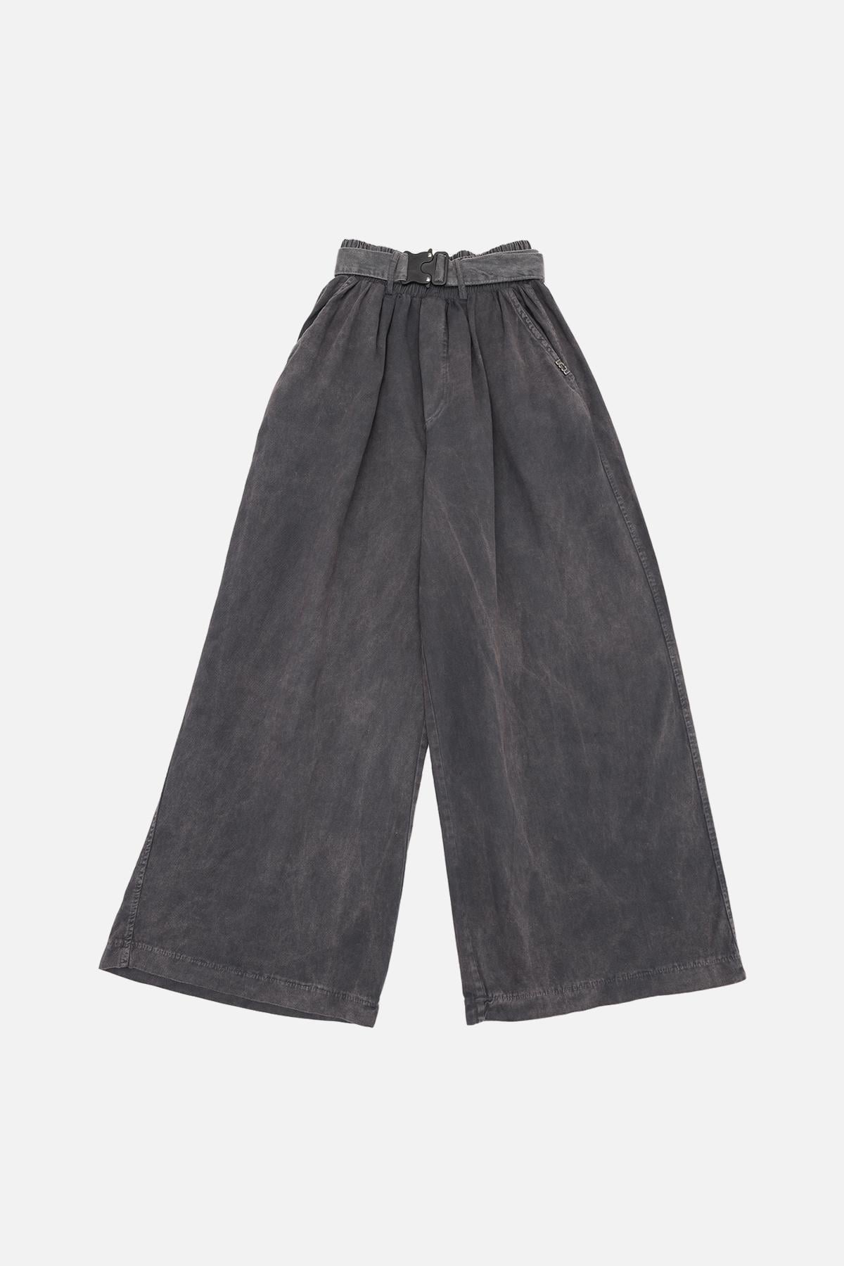 Джинсы для девочки Wide leg ЦБ-00269542 134 см Серый (SKT001043638)