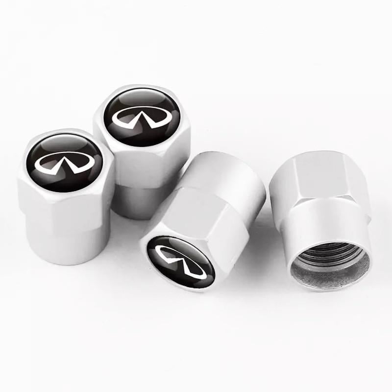 Набор колпачков на ниппель SUNROZ Caps для автомобиля Infiniti Short 4 шт. Silver matte (A67031m) Набор колпачков на ниппель SUNROZ Caps для автомобиля Infiniti Short 4 шт. Silver matte (A67031m)