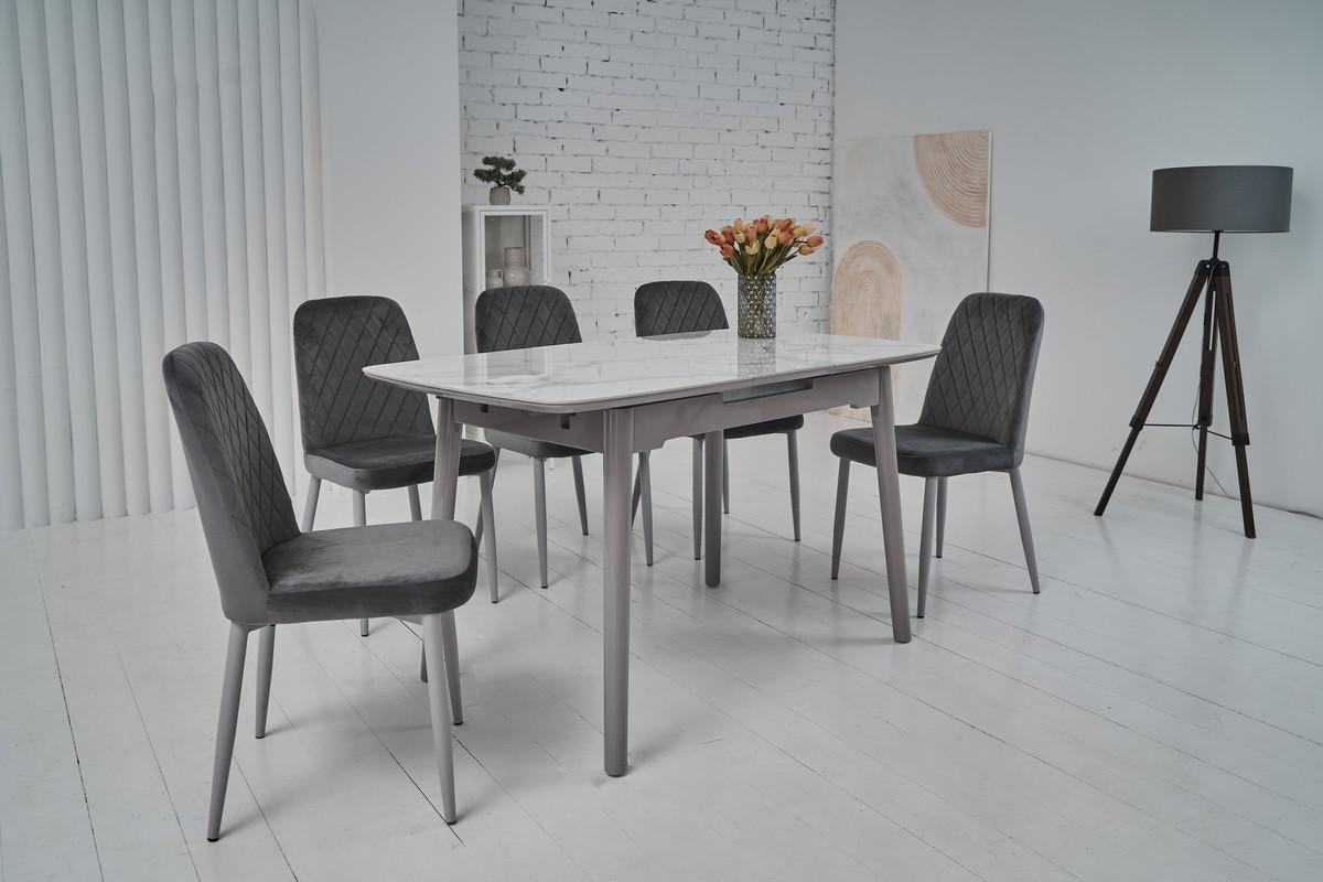 Стіл обідній розсувний Ветро 1100-1400x750x760 мм Каса вайт/Сірий (TМ-84) - фото 10 Стіл обідній розсувний Ветро 1100-1400x750x760 мм Каса вайт/Сірий (TМ-84) - фото 10