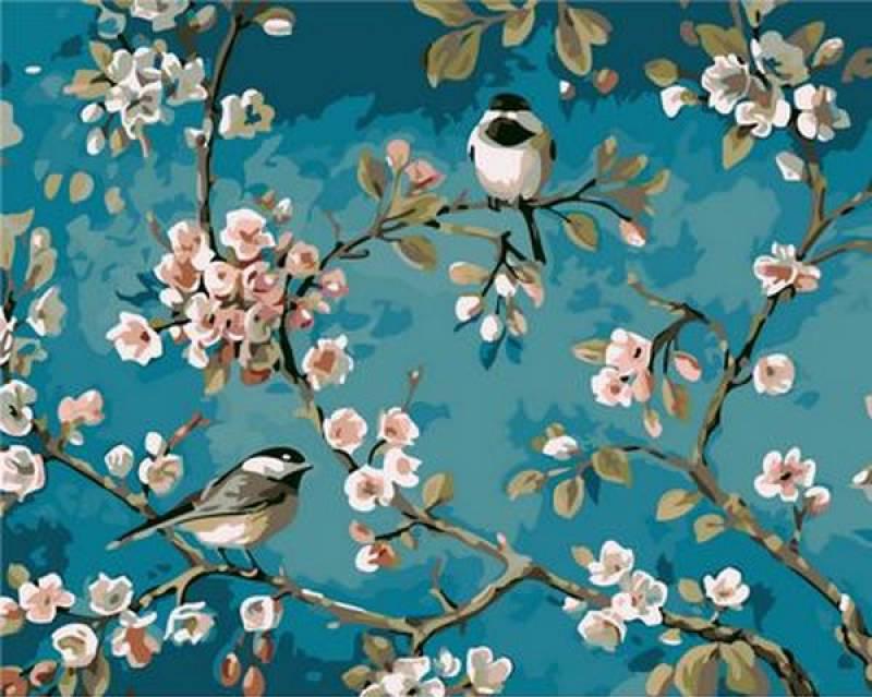 Картина по номерам Mariposa Синички на яблоне 40x50 см (Q1083)