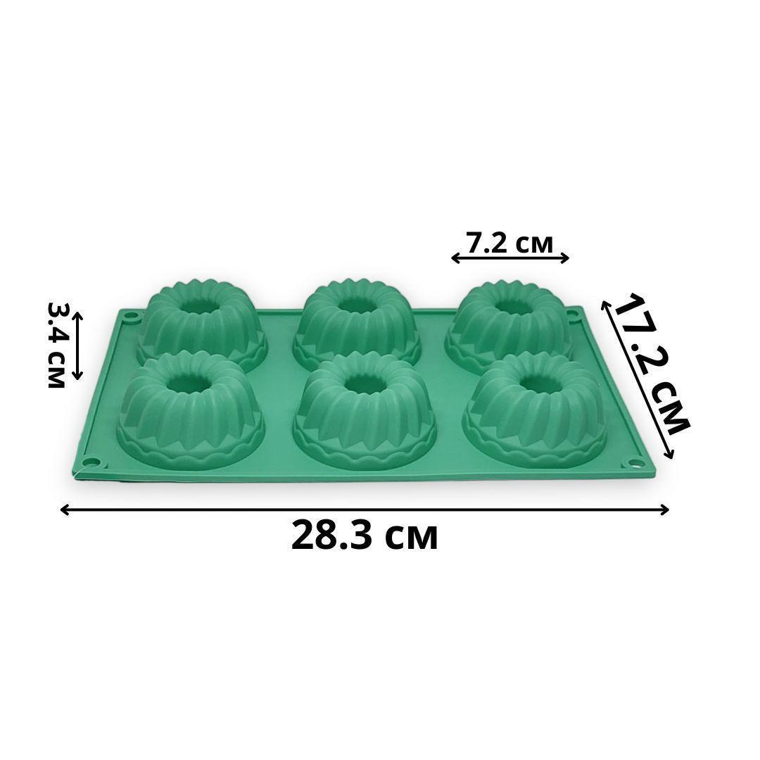 Форма для маффинов с втулкой Profsil 6в1 силиконовая Мятный (204701-мят) - фото 6 Форма для маффинов с втулкой Profsil 6в1 силиконовая Мятный (204701-мят) - фото 6