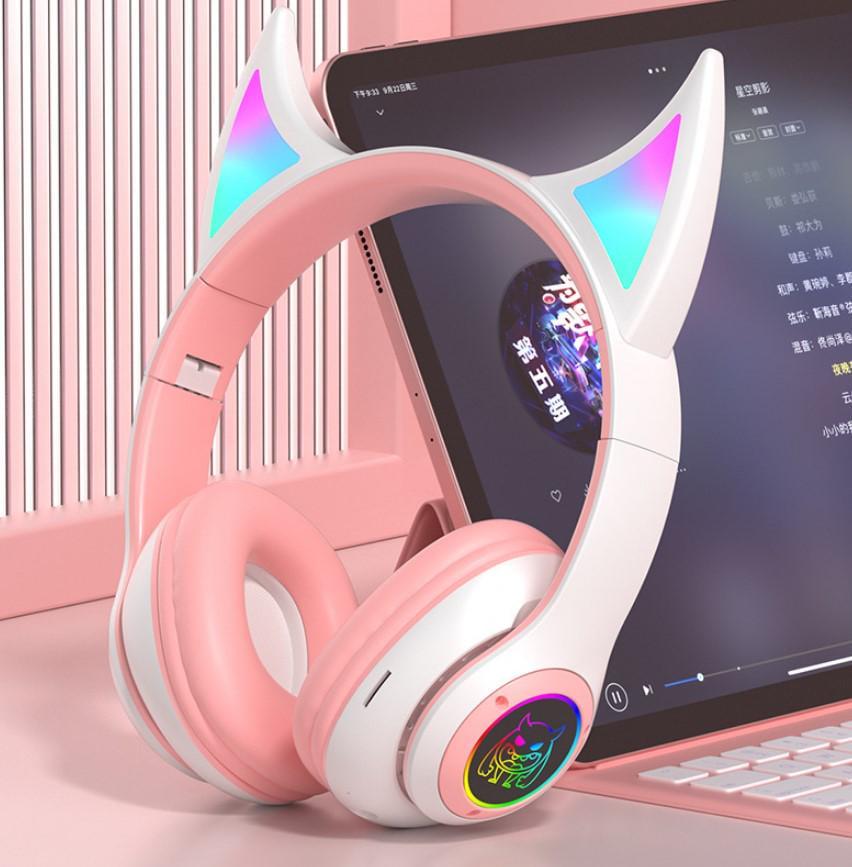 Навушники Bluetooth STN-25 з декоративними вушками і яскравим підсвічуванням Рожевий (2104618665) - фото 11 Навушники Bluetooth STN-25 з декоративними вушками і яскравим підсвічуванням Рожевий (2104618665) - фото 11