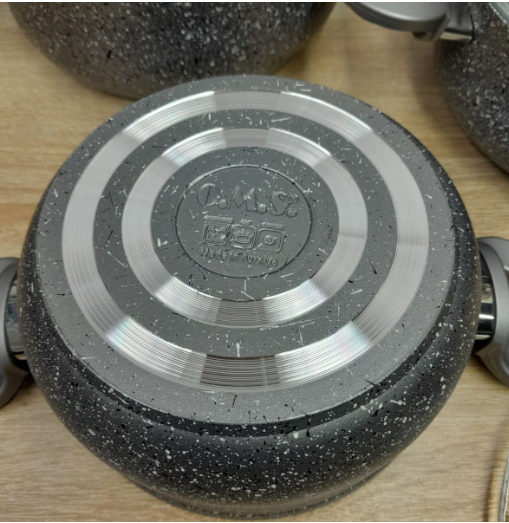 Набір каструль OMS з антипригарним покриттям 6 пред. Сірий (3027-grey) - фото 2