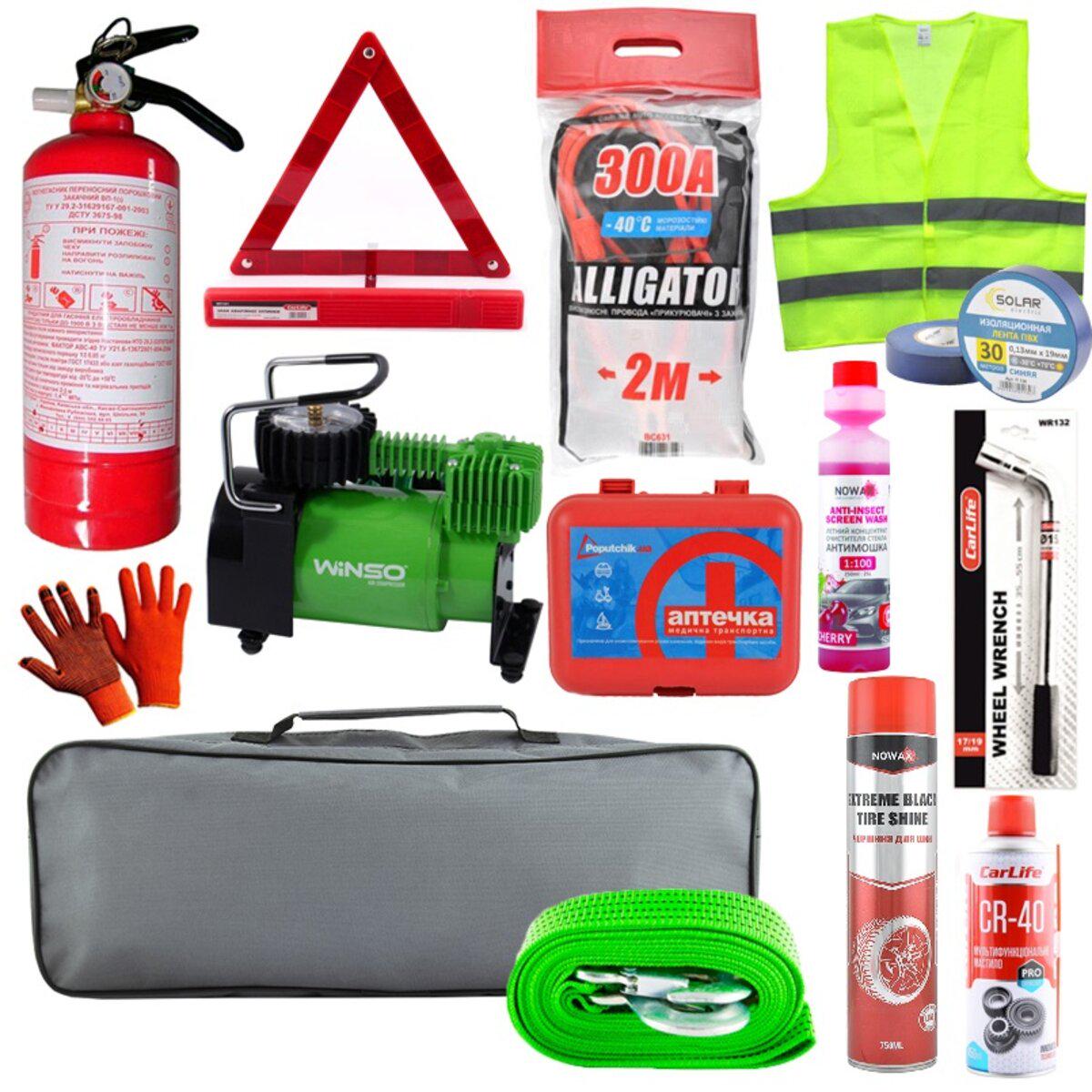 Набір автомобіліста подарунковий WINSO з компресором (na_49)