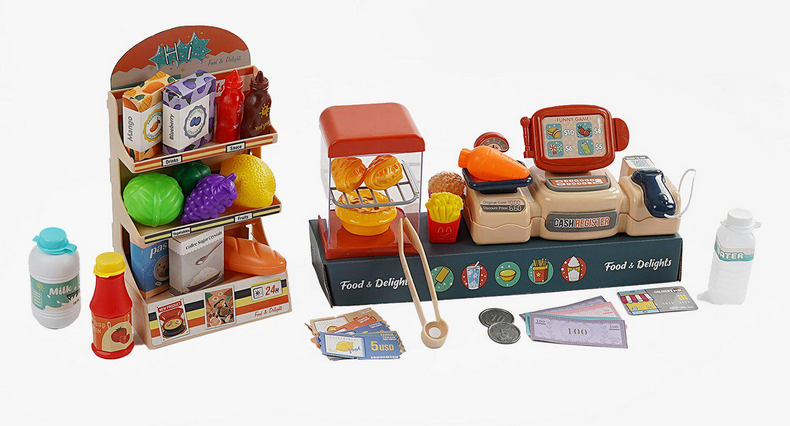 Детский игровой набор магазин с кассовым аппаратом и английской озвучкой Красный (150939) Детский игровой набор магазин с кассовым аппаратом и английской озвучкой Красный (150939)