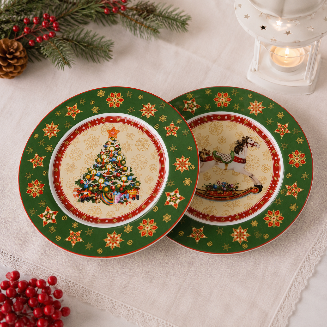 Набор тарелок Lefard Christmas Collection 986-141-062 фарфоровая 21 см 2 шт.