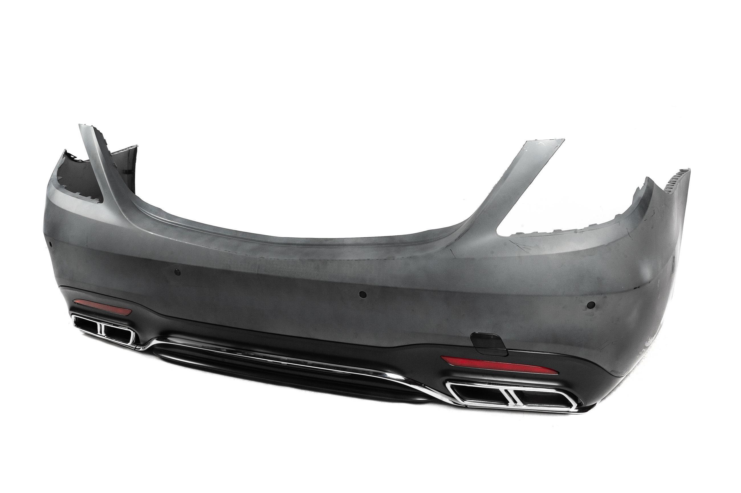 Бампер задний с диффузором GBT S65 AMG 2018-2022 для Mercedes S-сlass W222 (130886)