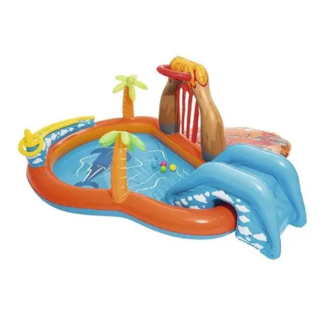 Игровой центр Bestway 53069 надувной с водной горкой и фонтаном (6903180997013)