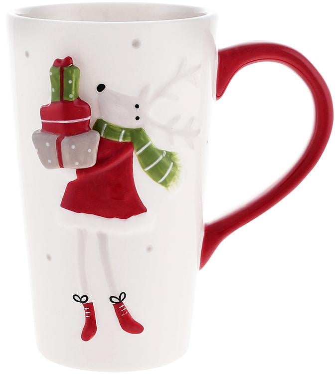 Кружка керамическая Олень с подарками 550 мл - фото 1 Кружка керамическая Олень с подарками 550 мл - фото 1