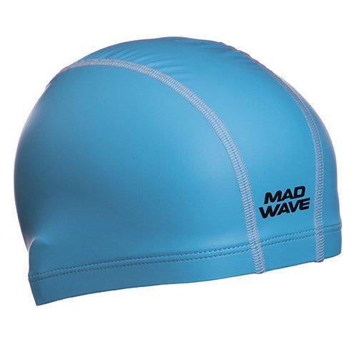 Шапочка для плавания Mad Wave из водонепроницаемой ткани M058501 Голубой (60444169)