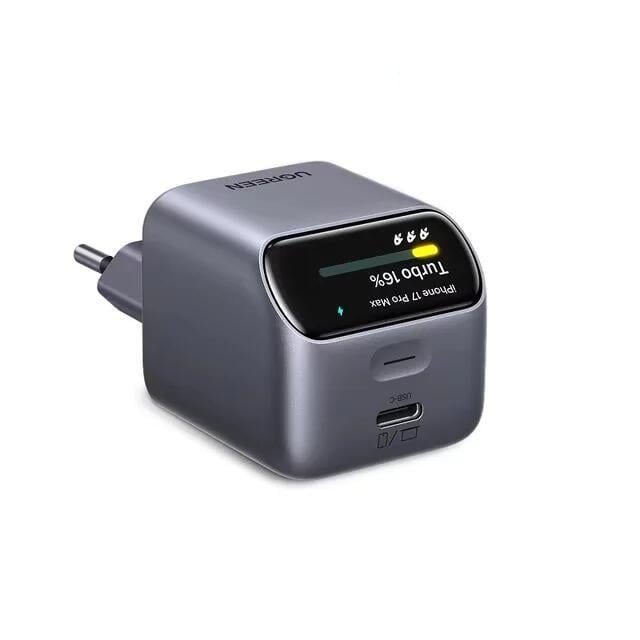 Зарядний пристрій UGREEN X740 GaN 45W з інтелектуальним дисплеєм Grey (45099)