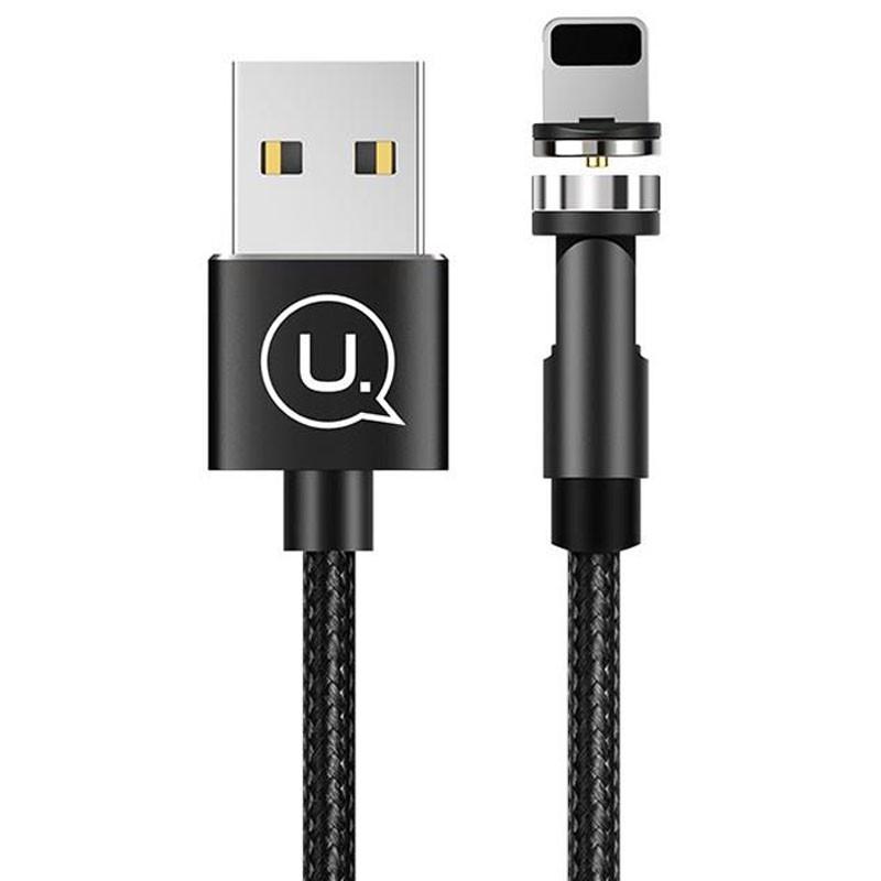 Дата кабель USAMS US-SJ472 U59 Lightning Rotatable Magnetic 1 м Black