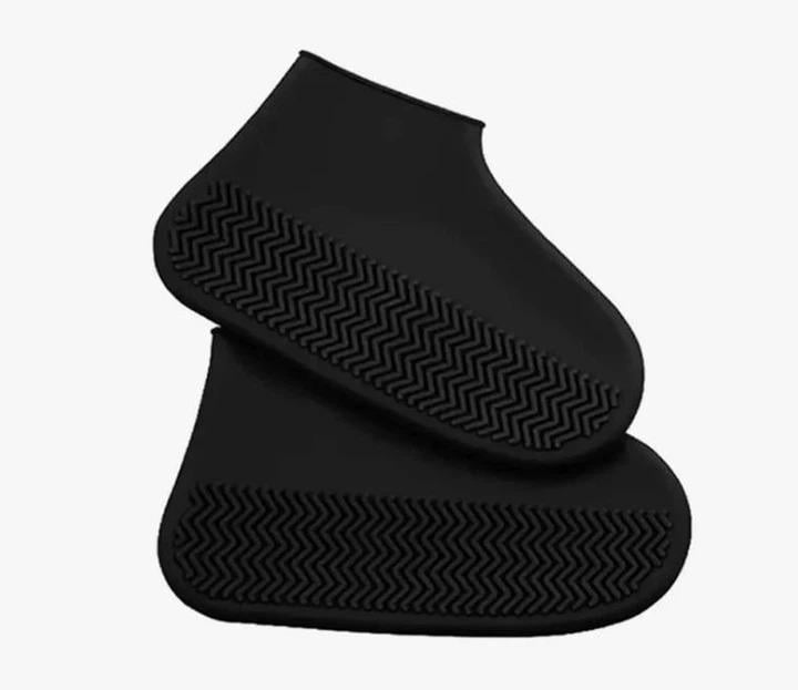 Бахилы многоразовые силиконовые Waterproof silicone shoe cover для защиты обуви от дождя и грязи S Черный (ST00978)