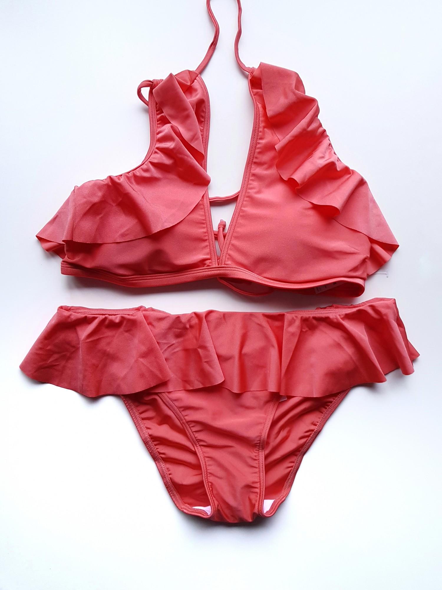 Купальник раздельный By Very 9438 с рюшами L/46 Розовый (47564556) - фото 3 Купальник раздельный By Very 9438 с рюшами L/46 Розовый (47564556) - фото 3