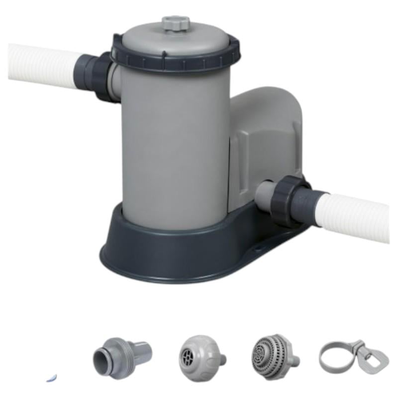 Бассейн каркасный Bestway с картриджным фильтром стремянкой и тентом 549х274х122см Серый (56465) - фото 8 Бассейн каркасный Bestway с картриджным фильтром стремянкой и тентом 549х274х122см Серый (56465) - фото 8