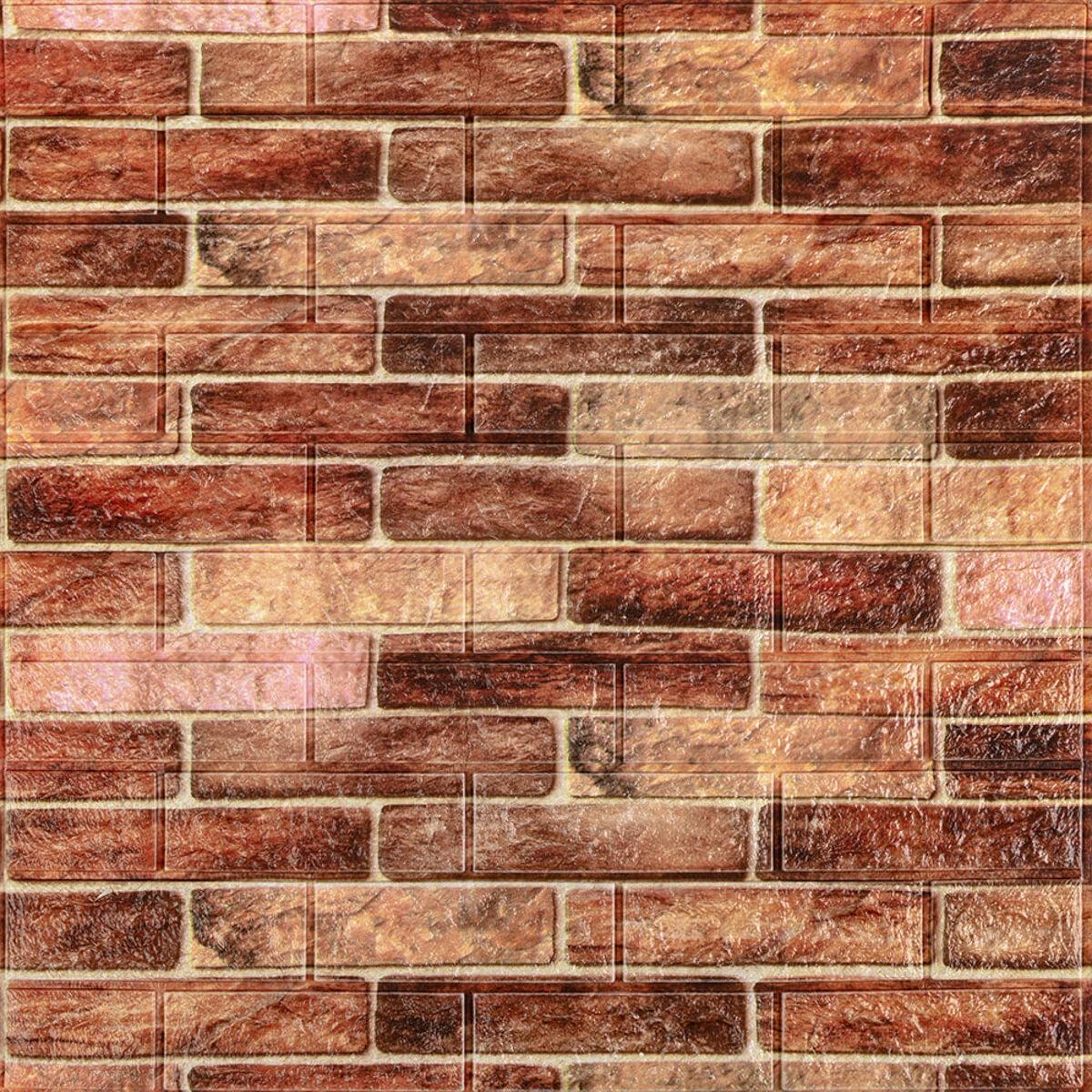 Панель самоклеящаяся декоративная 3D под катеринославский кирпич 179 700x770x5 мм Коричневый (SW-00000248)