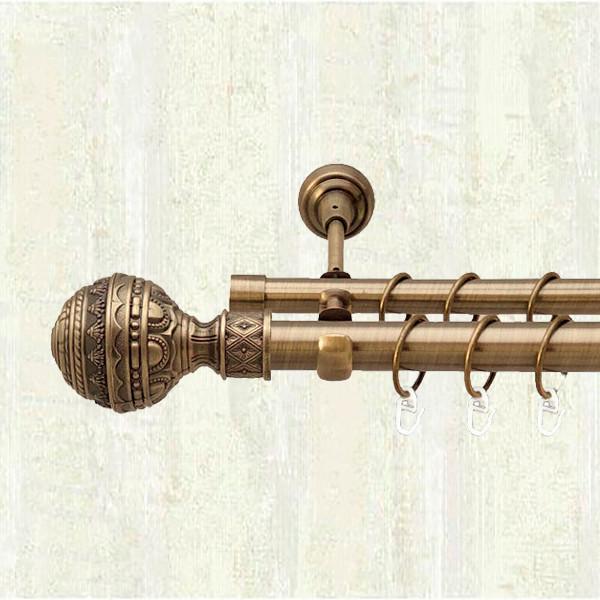 Карниз для штор Orvit Арабеска двухрядный 25/16 мм 160 см Антик (000-5922)