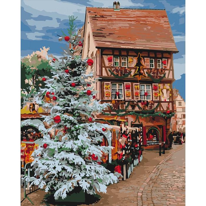 Картина по номерам Ідейка Новогодний город 40х50 см (KHO2829)
