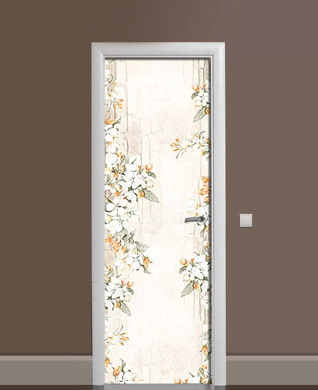 Наклейка 3D на двері Zatarga "Квіткова рамка" вінілова 650х2000 мм Наклейка 3D на двері Zatarga "Квіткова рамка" вінілова 650х2000 мм