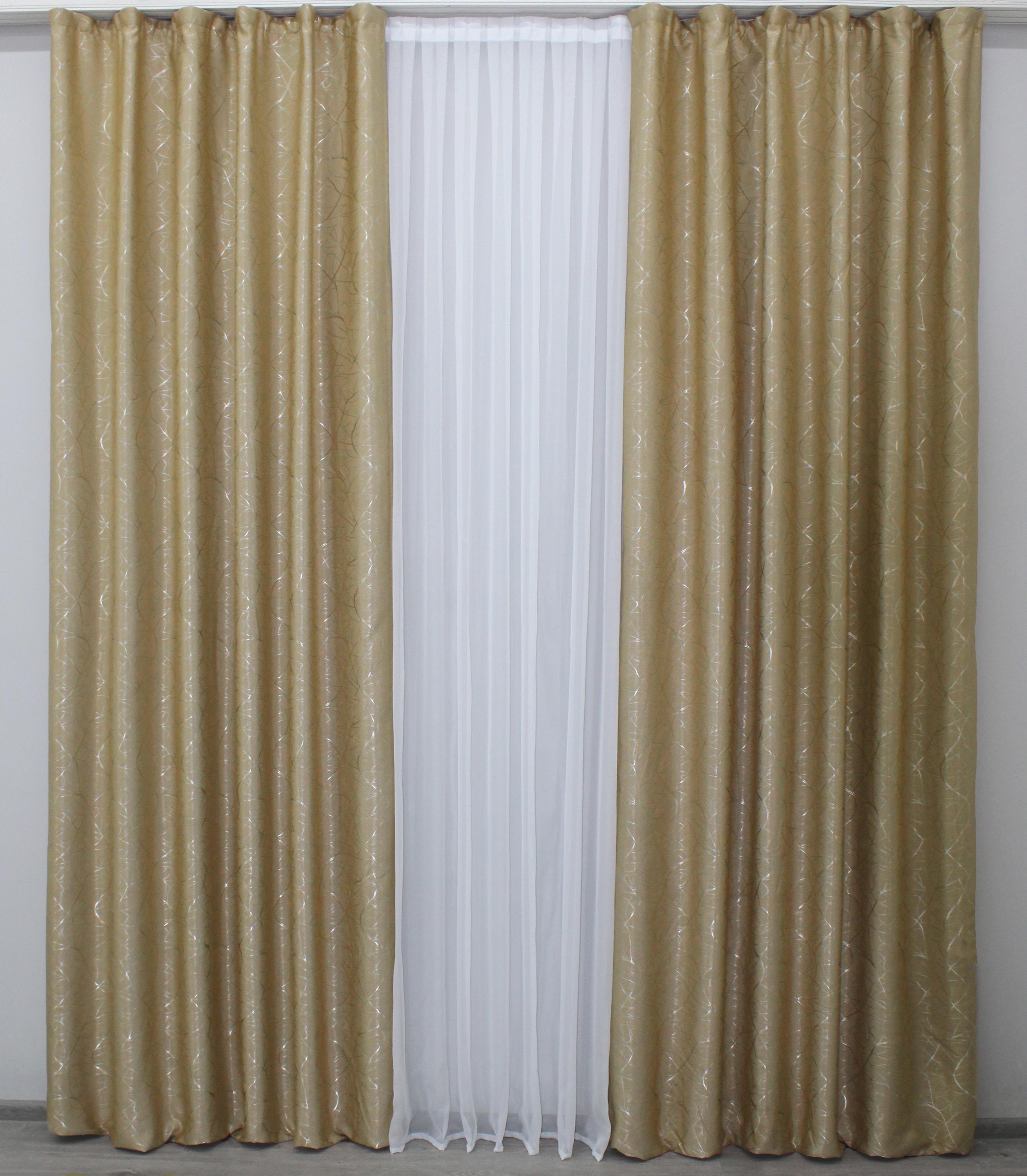 Комплект штор VR-Textil Саванна № 982ш лен 150х270 см 2 шт. Бежевый (30-784)