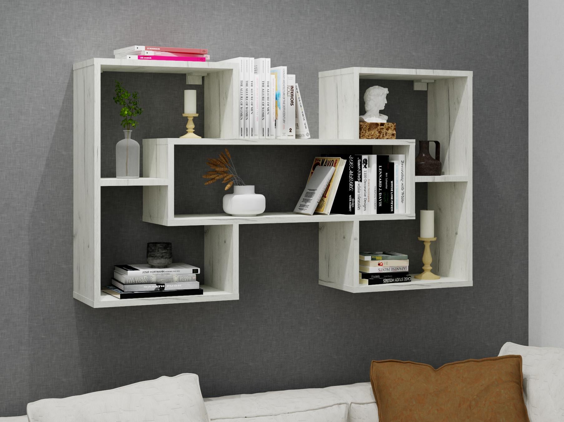 Полка навесная на стену MebelProff Tetris 11 Крафт Белый (27609632)