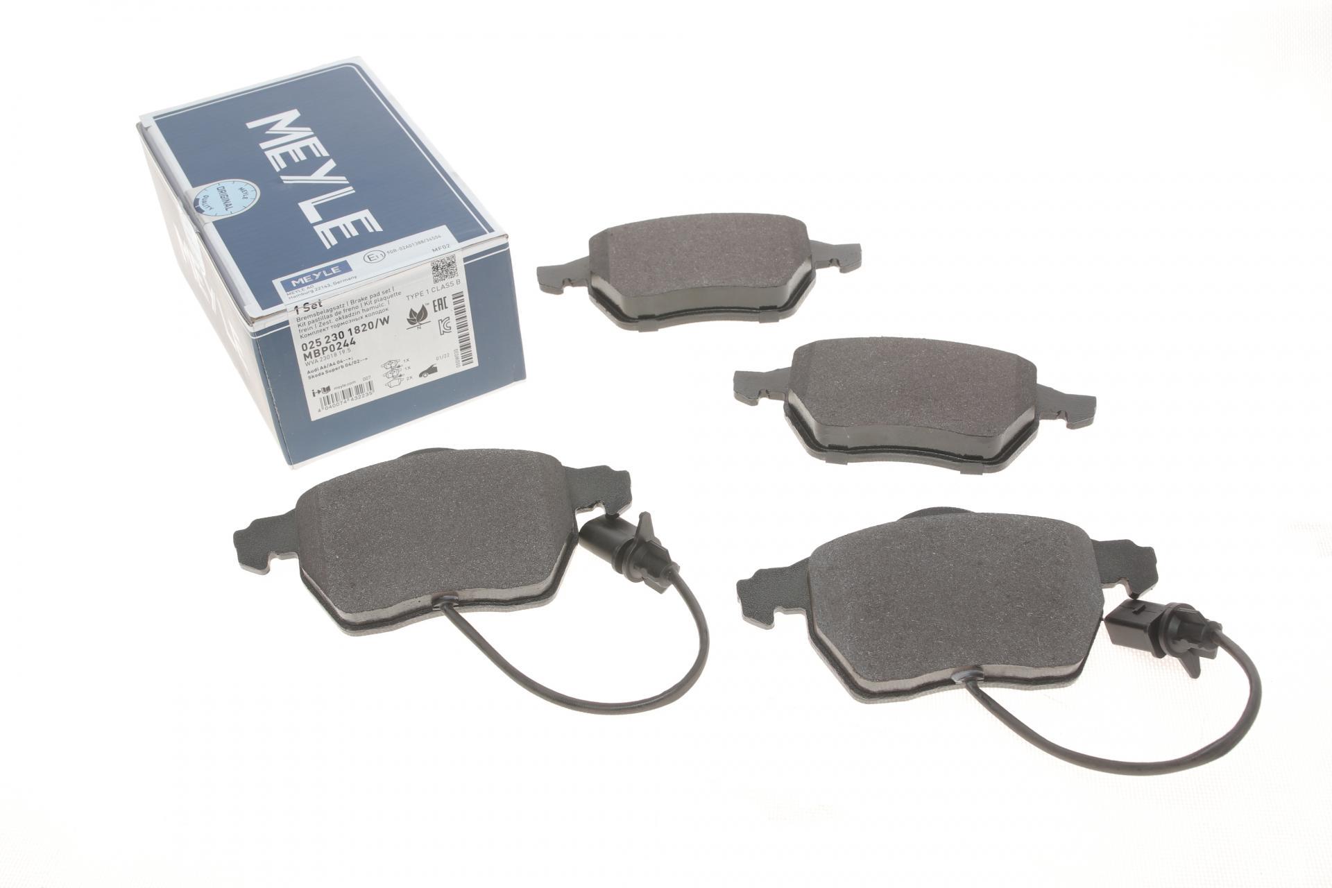 Тормозные колодки передние Meyle для Audi A4/A6/VW Passat 95- (025 230 1820/W)