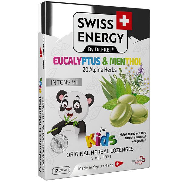 Средство противопростудное для детей Swiss Energy Herbal Lozenges Blister 20 herbs with Eucalyptus and Menthol for kids 12 herbal lozenges (000026735)