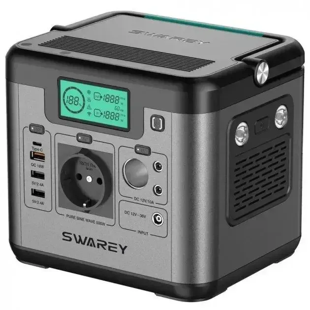 Зарядна станція Swarey S500 Pro 518 Вт/год пікова потужність 1000 Вт (31887599) Зарядна станція Swarey S500 Pro 518 Вт/год пікова потужність 1000 Вт (31887599)