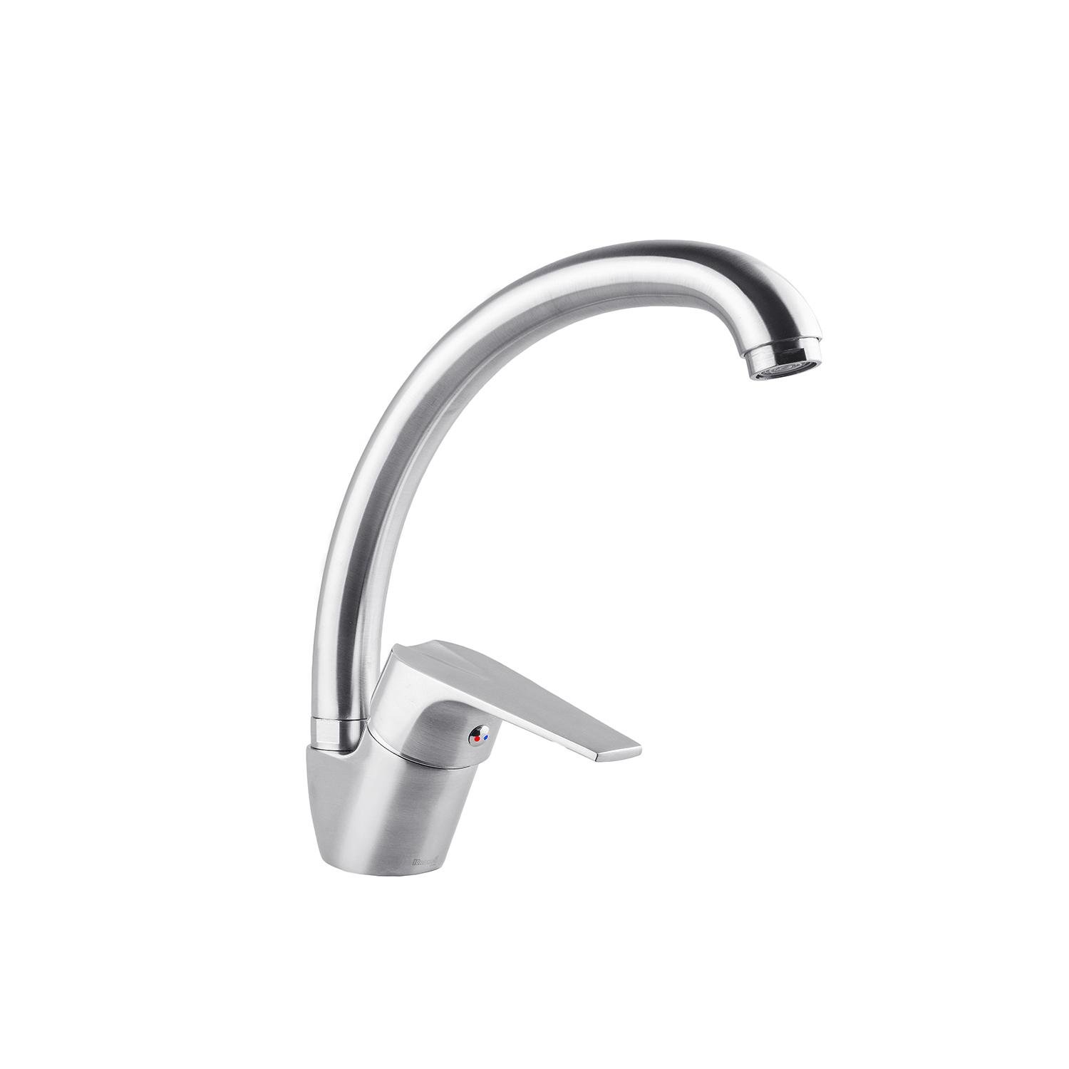 Смеситель для кухни KRONER Odra-N035 CV021219 однорычажный Никель (136424)