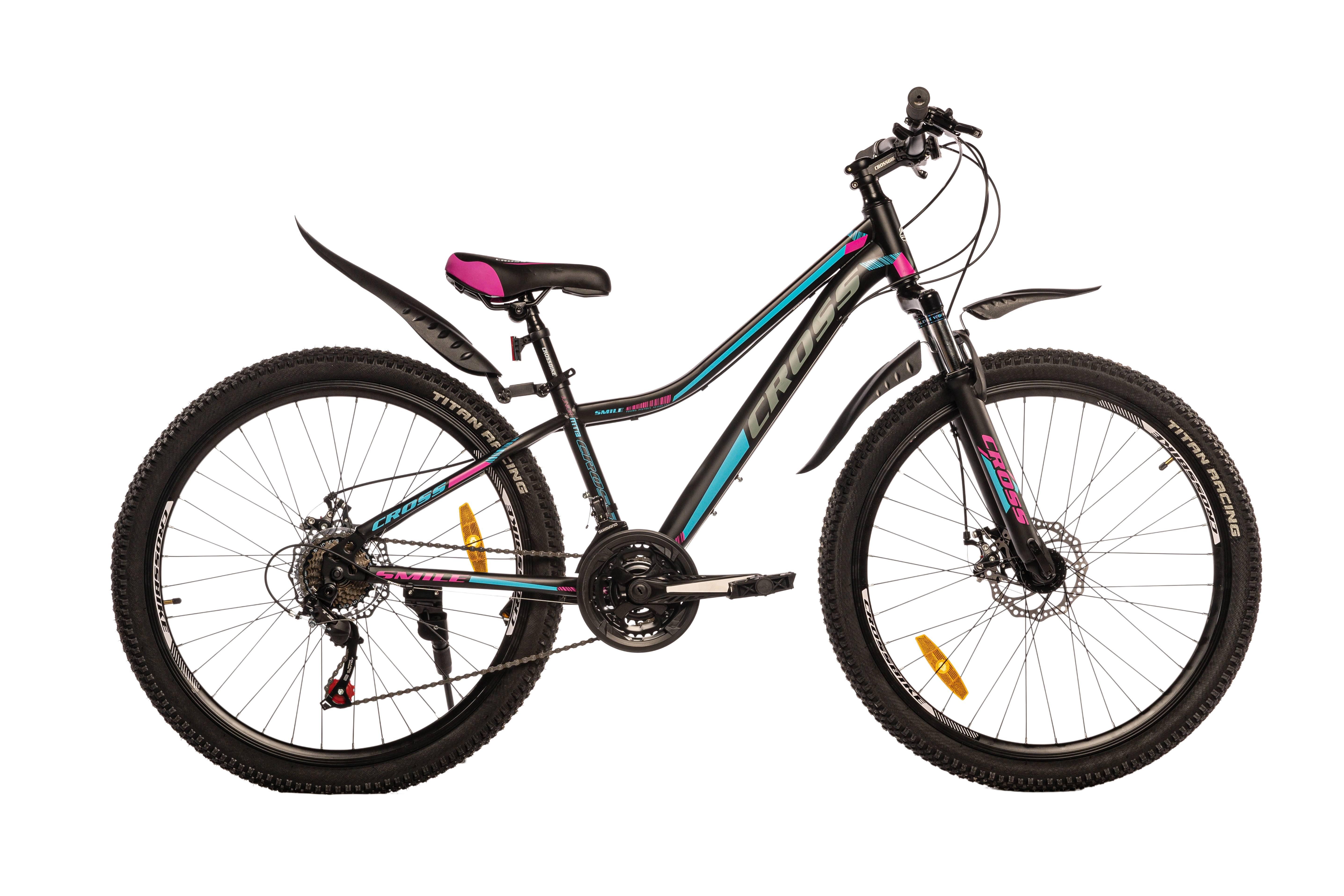 Велосипед Cross SMILE 26" 13" Чорно-рожевий