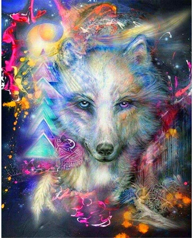 Алмазна мозаїка Казковий вовк на полотні з підрамником 30х40 см (GB77193)