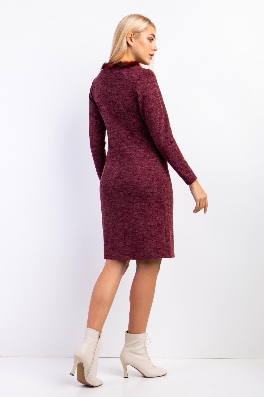 Платье женское прямого силуэта Diва р. 48 Бордовый (029) - фото 2