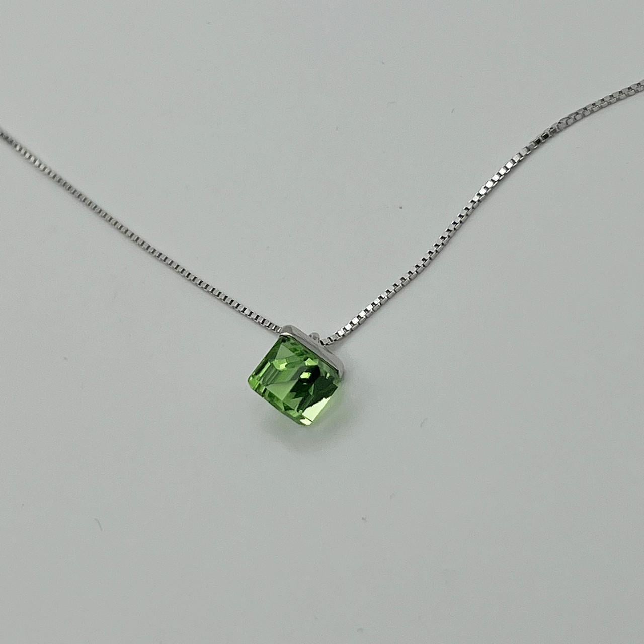 Колье серебряное с кристаллом Swarovski 40+4 см 2,67 г (2570978690)