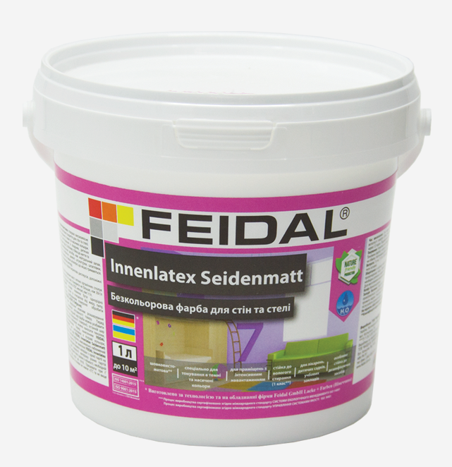 Краска интерьерная Feidal Innenlatex Seidenmatt 7 1 л Бесцветный