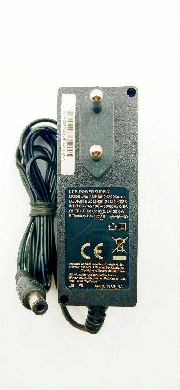 Блок живлення імпульсний 12V/2,5A 6,3x2,7 ITE Power MH30-2120250-C5 (34222) Блок живлення імпульсний 12V/2,5A 6,3x2,7 ITE Power MH30-2120250-C5 (34222)