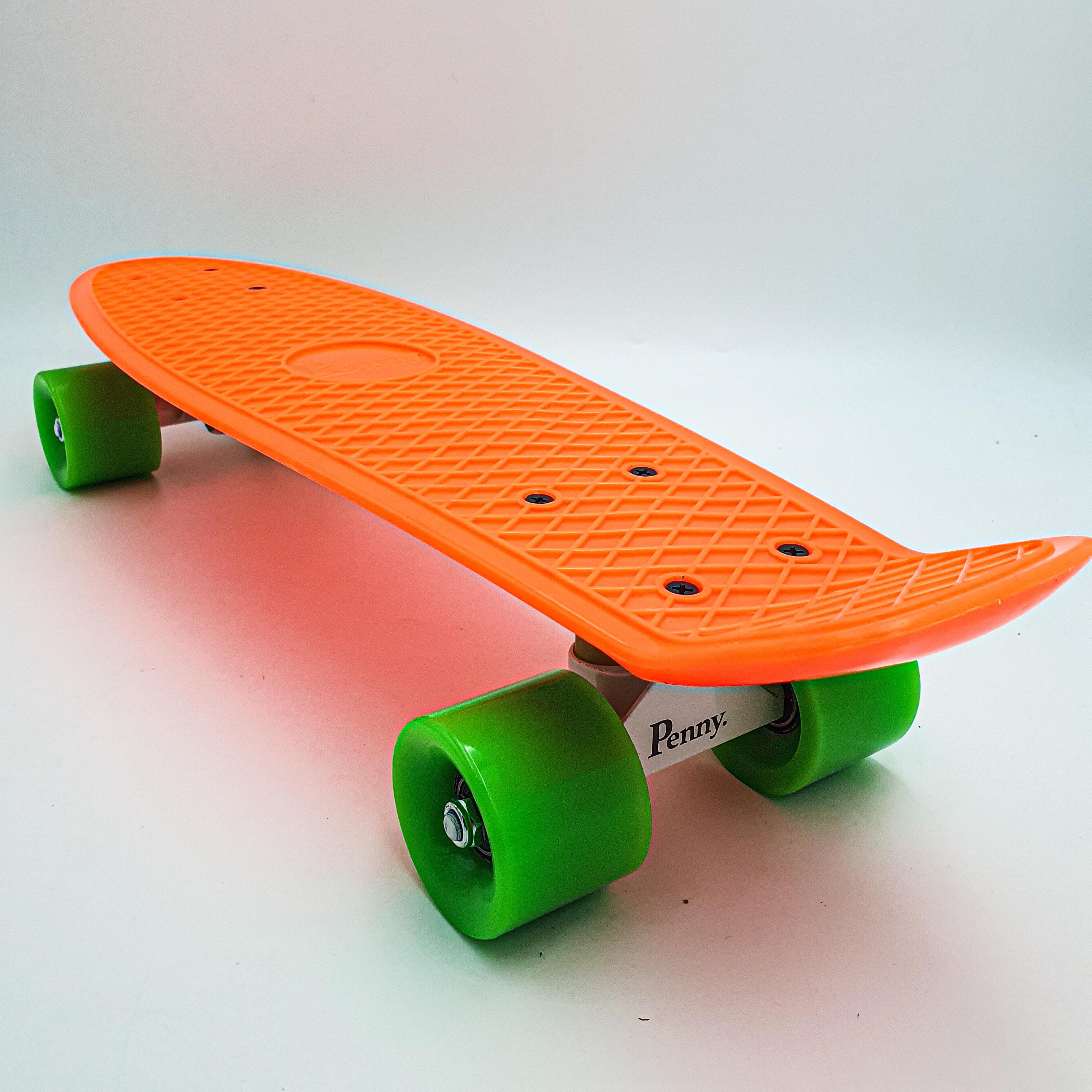 Пенни борд скейт 55х15см до 80кг ABEC 7 матовые колеса скейтборд Penny Board Pastel Series оранжевый - фото 2