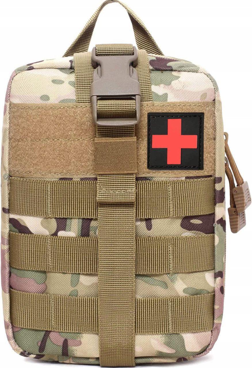 Подсумок аптечка медицинская тактическая сумка органайзер водонепроницаемый полиэстер с системой быстрого сброса и креплением MOLLE Мультикам (85)