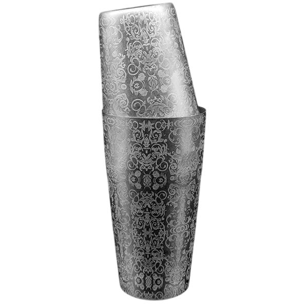 Барный шейкер BarTrigger Real Quality Бостон с гравировкой Angel 550/750 мл Серебряный (sh0135)