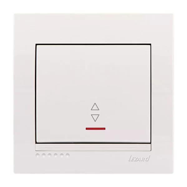 Выключатель одноклавишный проходной с подсветкой Lezard Deriy Белый (00000012211)