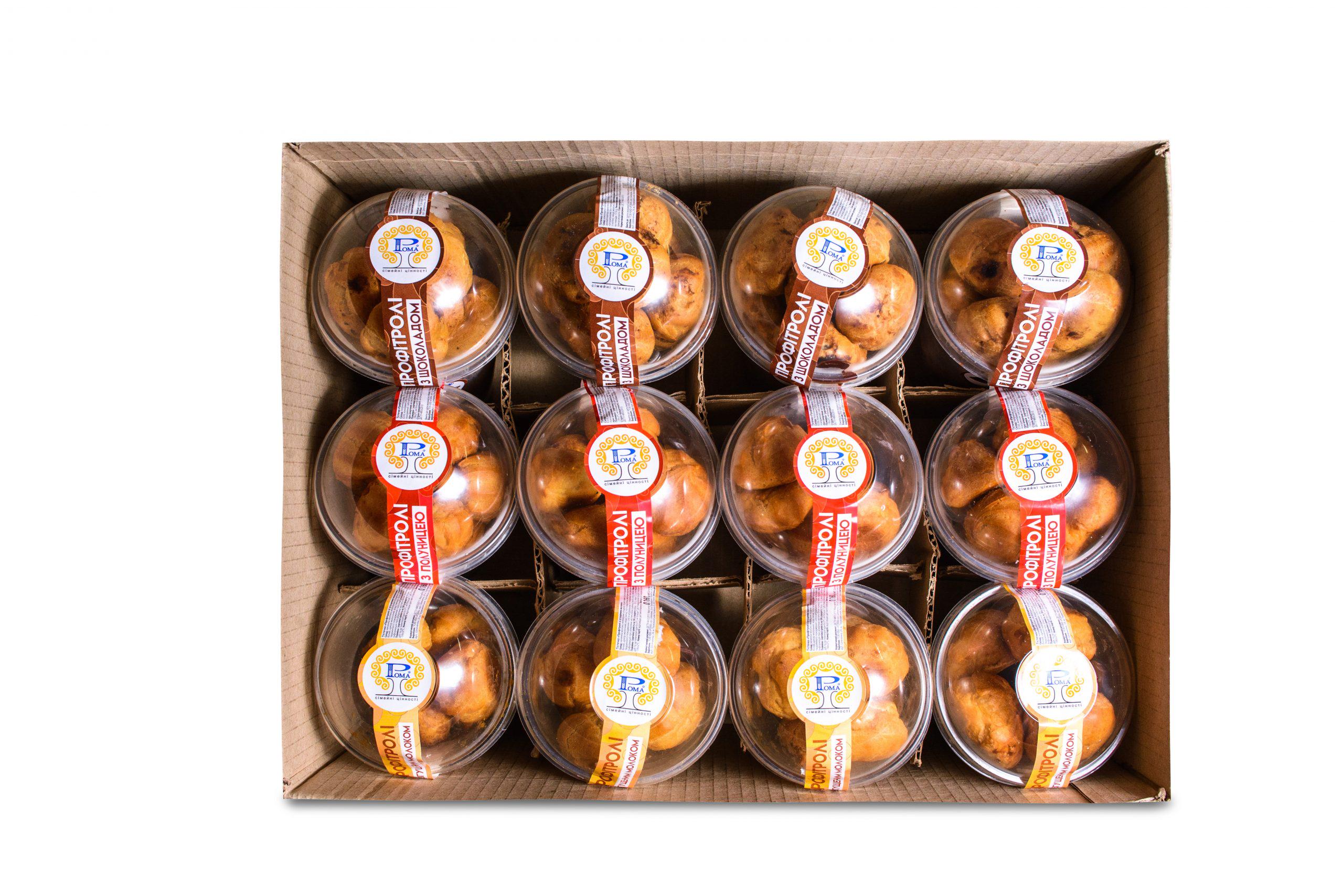 Профитроли Mix Рома шоколад с сгущенным молоком клубника 100 г 12 шт./ящ. - фото 4 Профитроли Mix Рома шоколад с сгущенным молоком клубника 100 г 12 шт./ящ. - фото 4