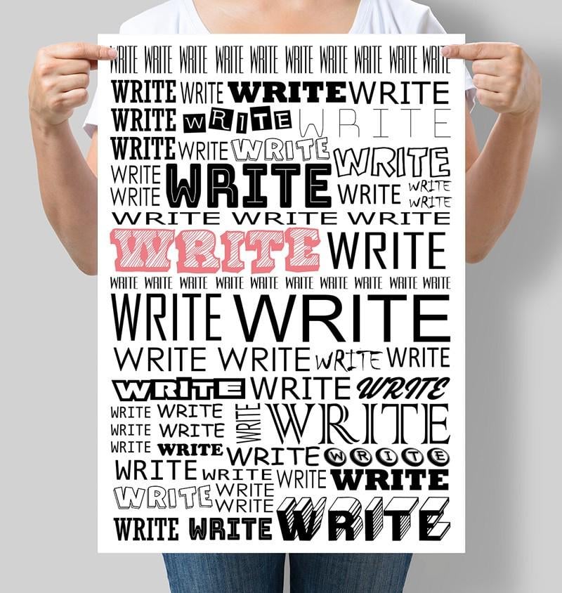 Постер мотивационный Write 30x42 см A3 без рамки (M089_A3) Постер мотивационный Write 30x42 см A3 без рамки (M089_A3)