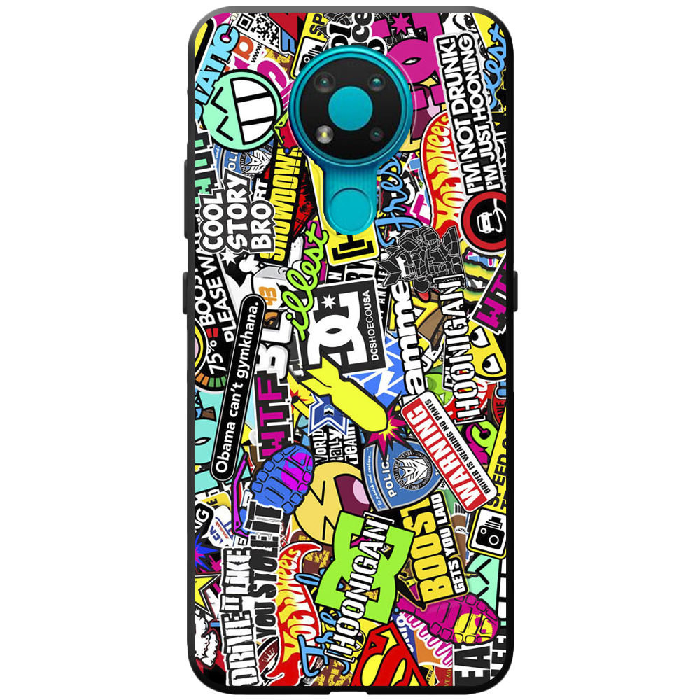 Чехол Boxface Nokia 3.4 Multicolored Inscriptions Черный силикон (41292-up880-43219)